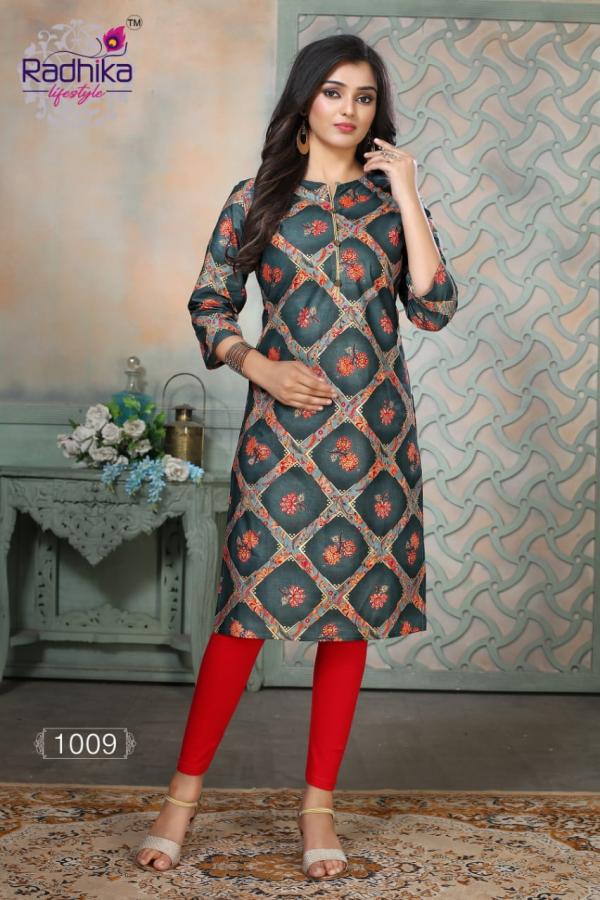 Radhika Traditional 1 Fancy Cotton Printed Casual Wear Kurti 